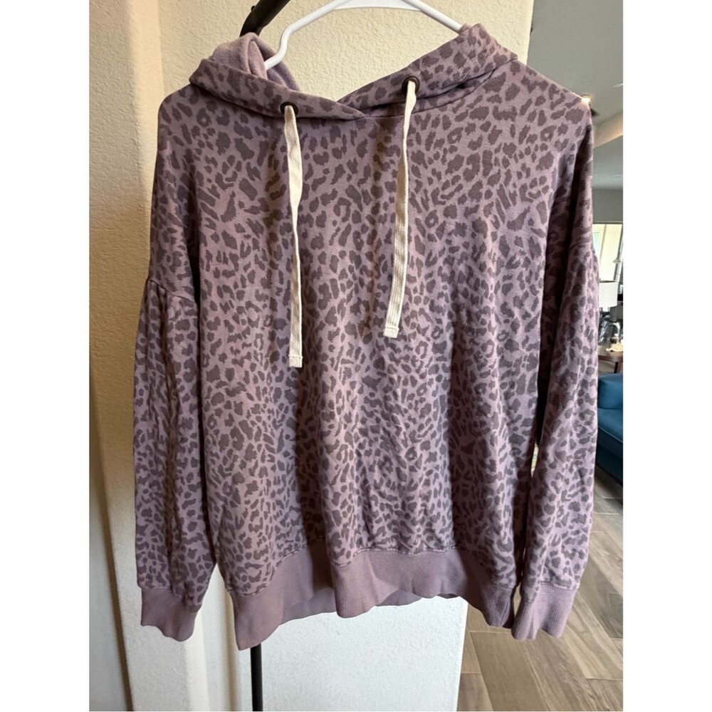 Buffalo David Bitton Mauve Leopard Print Hoodie M